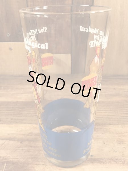 Burger Kingの王様とメッセージが書かれた70’sヴィンテージガラスコップ