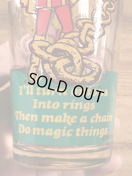 Burger Kingの王様とメッセージが書かれた70’sヴィンテージガラスコップ