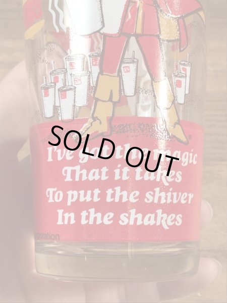 Burger Kingの王様とメッセージが書かれた70’sヴィンテージガラスコップ