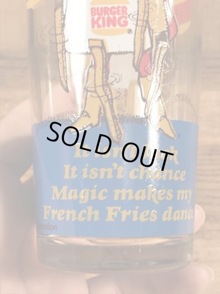 Burger Kingの王様とメッセージが書かれた70’sヴィンテージガラスコップ