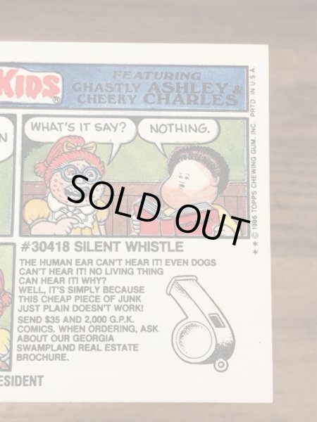 トップス社製のガーベッジペイルキッズの80年代ビンテージステッカーカード