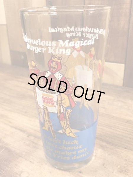 Burger Kingの王様とメッセージが書かれた70’sヴィンテージガラスコップ