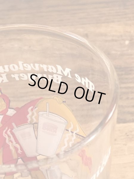 Burger Kingの王様とメッセージが書かれた70’sヴィンテージガラスコップ