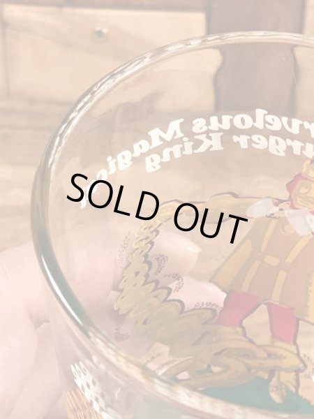 Burger Kingの王様とメッセージが書かれた70’sヴィンテージガラスコップ