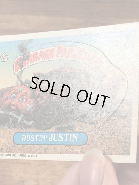 トップス社製のガーベッジペイルキッズの80年代ビンテージステッカーカード