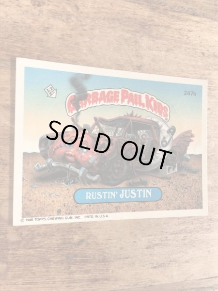 トップス社製のガーベッジペイルキッズの80年代ビンテージステッカーカード