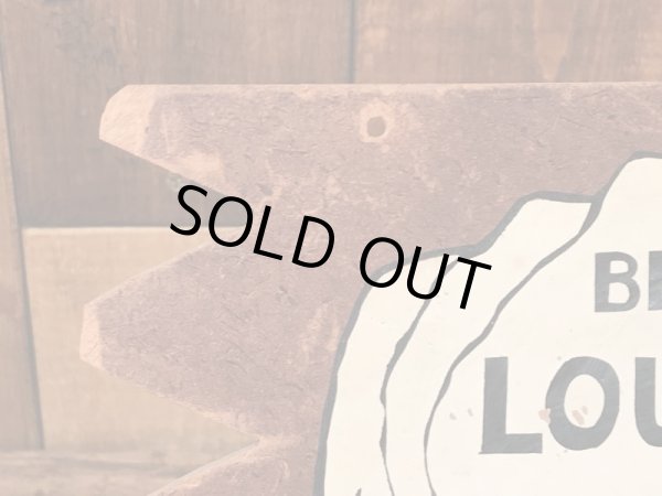 “Before You Louse It Up Thimk”のメッセージが書かれた木製の60年代ビンテージ壁掛け