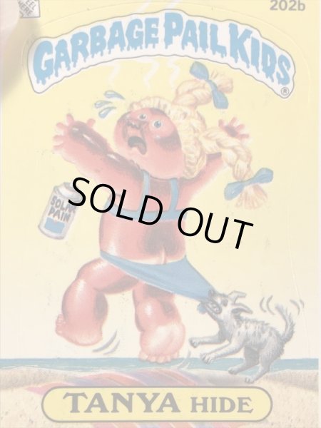 トップス社製のガーベッジペイルキッズの80年代ビンテージステッカーカード