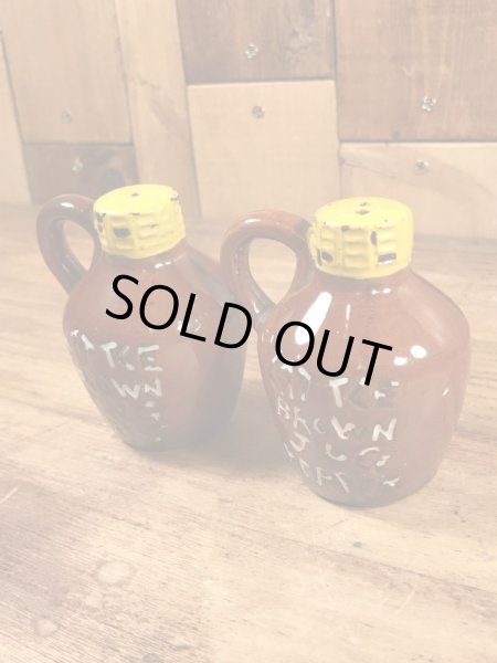 Little Brown Jugのセラミック製の50〜60’sヴィンテージソルト＆ペッパー