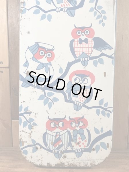 Tin製のフクロウが描かれた50〜60’sヴィンテージミニアイロン台