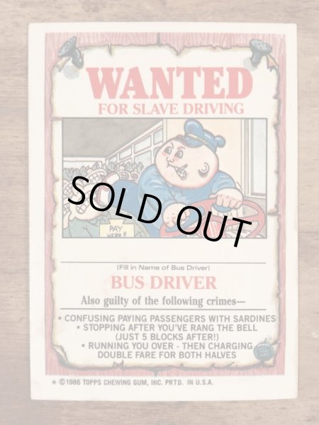 Topps社製のガーベッジペイルキッズの80’sヴィンテージカードシール