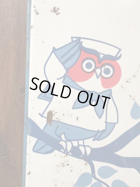 Tin製のフクロウが描かれた50〜60’sヴィンテージミニアイロン台