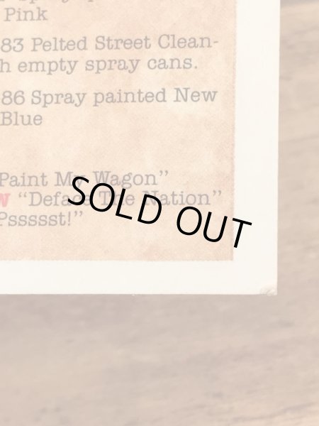 トップス社製のガーベッジペイルキッズの80年代ビンテージステッカーカード