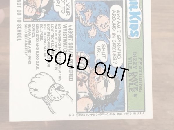 Topps社製のガーベッジペイルキッズの80’sヴィンテージカードシール