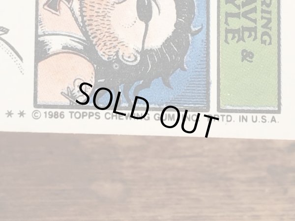 トップス社製のガーベッジペイルキッズの80年代ビンテージステッカーカード