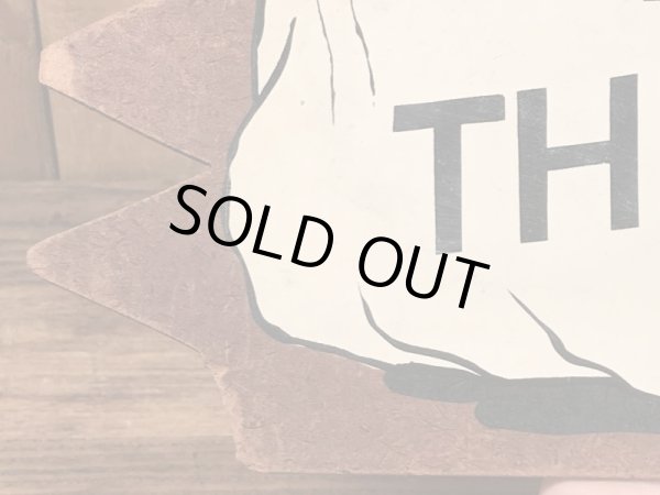 “Before You Louse It Up Thimk”のメッセージが書かれた木製の60年代ビンテージ壁掛け