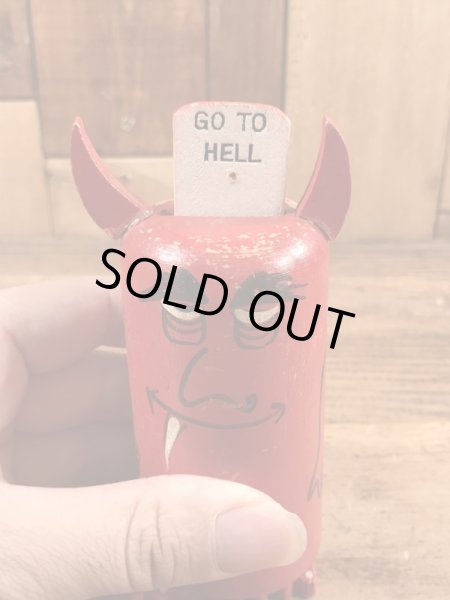 レッドデビルのポップシーズの60年代ビンテージウッドトイ