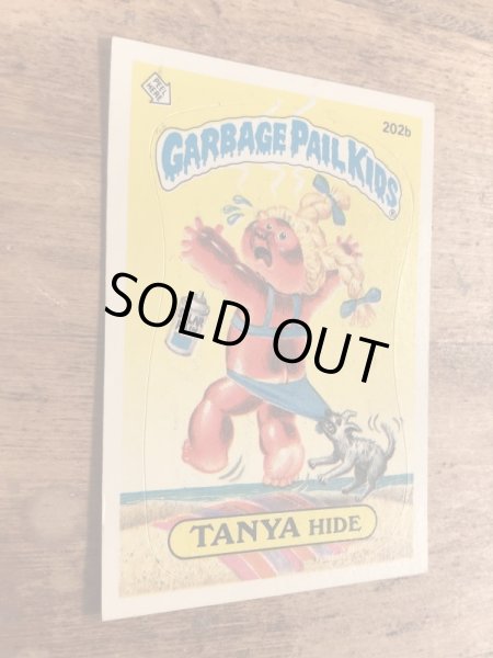 トップス社製のガーベッジペイルキッズの80年代ビンテージステッカーカード