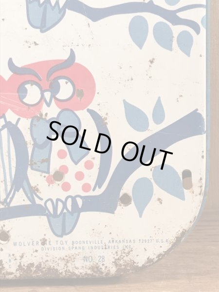 Tin製のフクロウが描かれた50〜60’sヴィンテージミニアイロン台