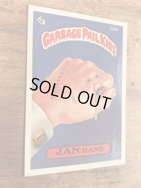 トップス社製のガーベッジペイルキッズの80年代ビンテージステッカーカード