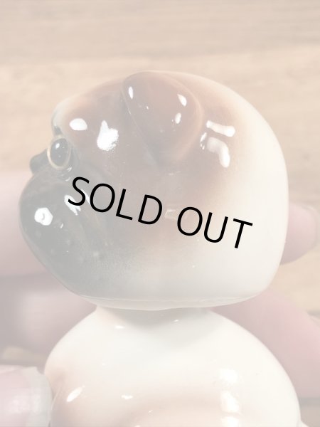 陶器製のブルドッグの50〜60年代ビンテージボビングヘッドドール