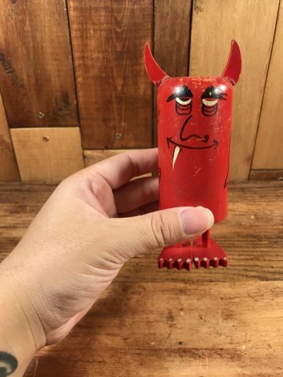 画像3: Pride Creations Popsies “Red Devil” Wooden Message Toy　レッドデビル　ビンテージ　ポップシーズ　メッセージトイ　60年代