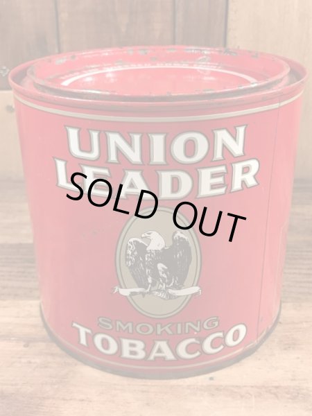 Union Leaderのタバコが入っていた50年代ビンテージブリキ缶