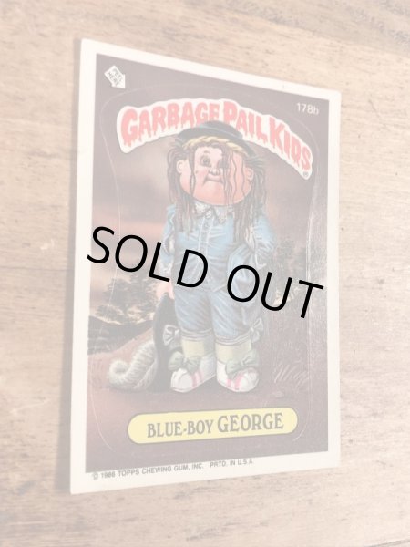 トップス社製のガーベッジペイルキッズの80年代ビンテージステッカーカード