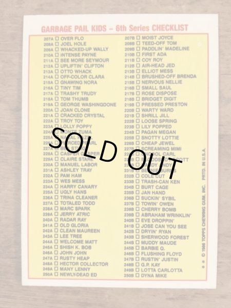 Topps社製のガーベッジペイルキッズの80’sヴィンテージカードシール