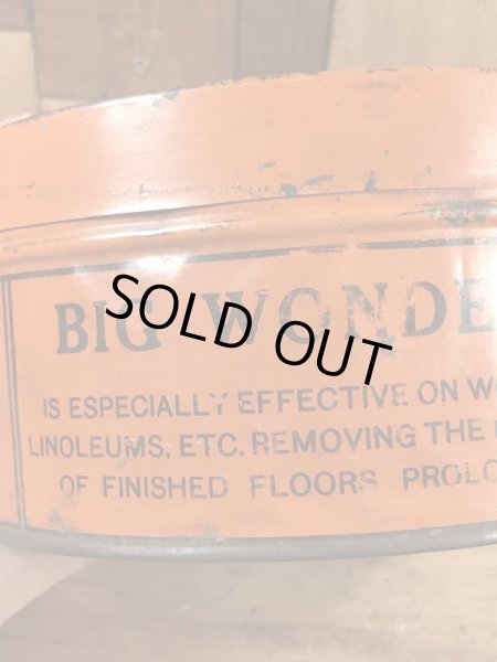 Big Wonderのオイルモップが入っていた20〜30’sヴィンテージTin缶