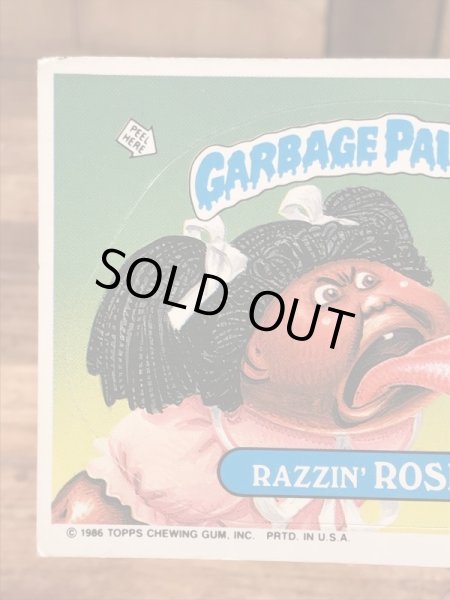 トップス社製のガーベッジペイルキッズの80年代ビンテージステッカーカード