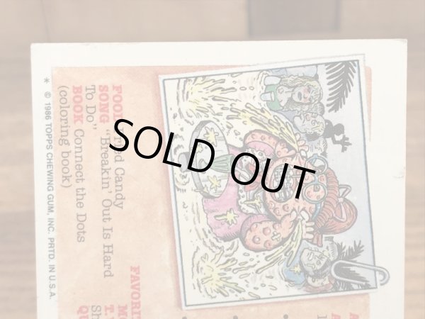 Topps社製のガーベッジペイルキッズの80’sヴィンテージカードシール