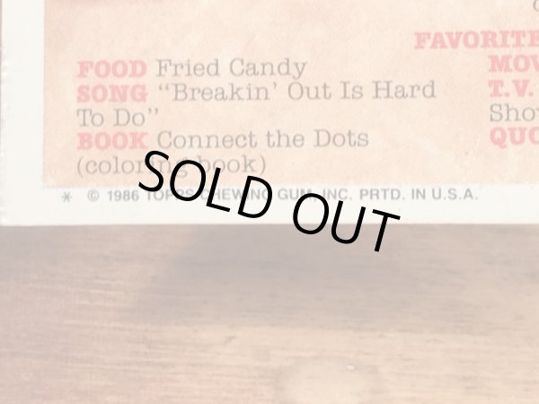 トップス社製のガーベッジペイルキッズの80年代ビンテージステッカーカード