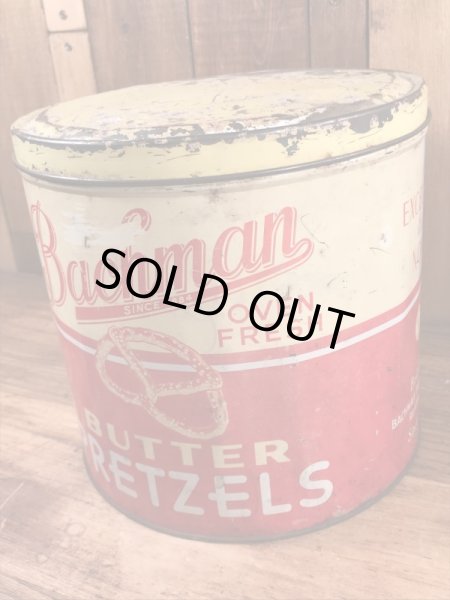 Bachmanのプレッツェルが入っていた50’sヴィンテージTin缶