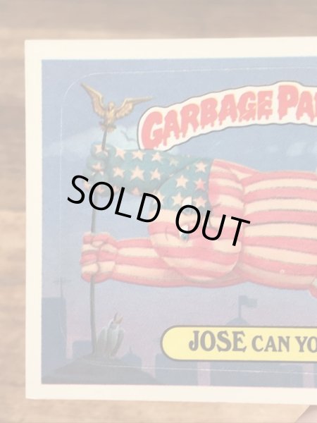 トップス社製のガーベッジペイルキッズの80年代ビンテージステッカーカード
