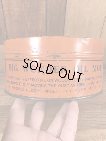 Big Wonderのオイルモップが入っていた20〜30年代ビンテージブリキ缶