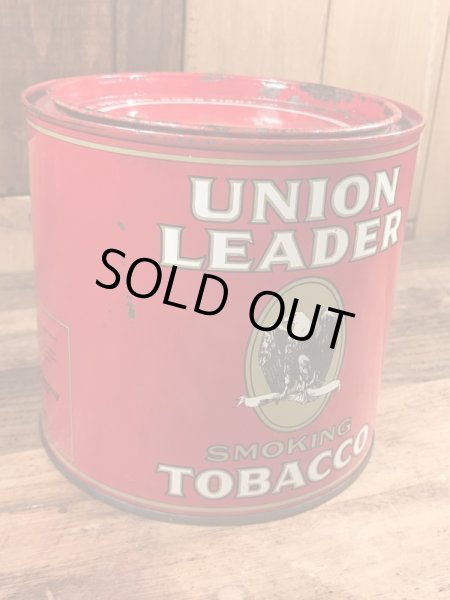Union Leaderのタバコが入っていた50年代ビンテージブリキ缶