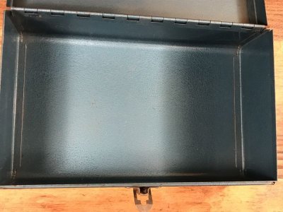 画像2: Metallic Green Blue Small Metal Tool Box　ツールボックス　ビンテージ　工具箱　50〜60年代