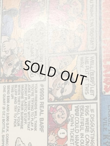 トップス社製のガーベッジペイルキッズの80年代ビンテージステッカーカード