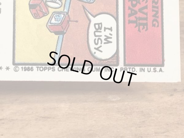 トップス社製のガーベッジペイルキッズの80年代ビンテージステッカーカード