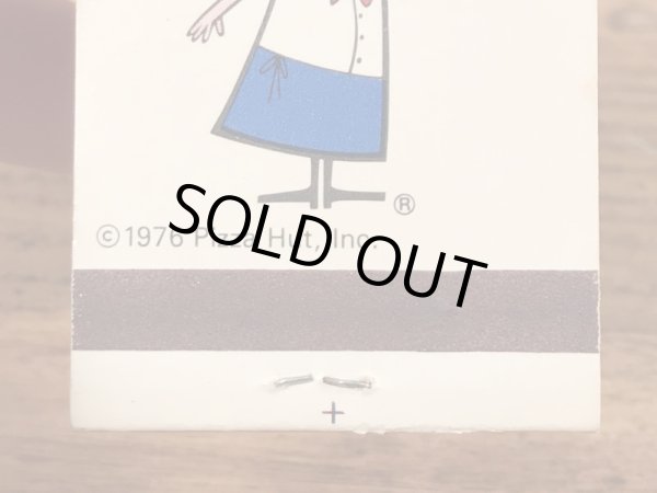 企業キャラクターのピザハットの70年代ビンテージマッチブック