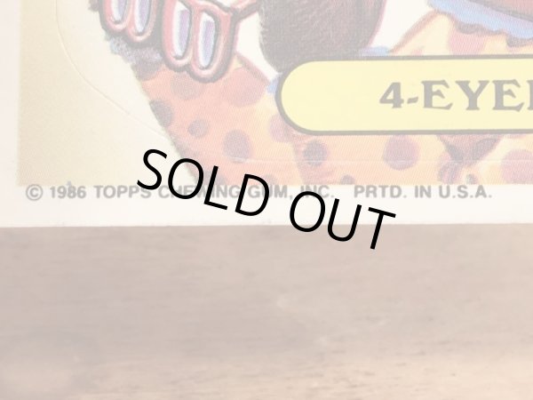 トップス社製のガーベッジペイルキッズの80年代ビンテージステッカーカード