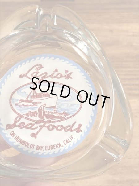 Lazio'sシーフードレストランのガラス製の〜70’sヴィンテージアシュトレイ