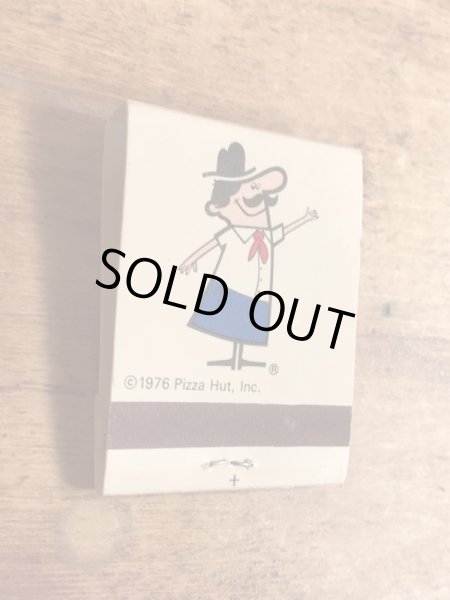 企業キャラクターのピザハットの70年代ビンテージマッチブック