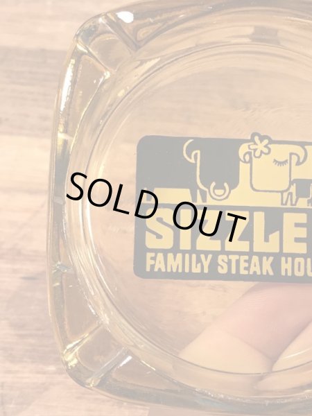 Sizzler Family Steak Houseのアンバーグラスの70’sヴィンテージアシュトレイ