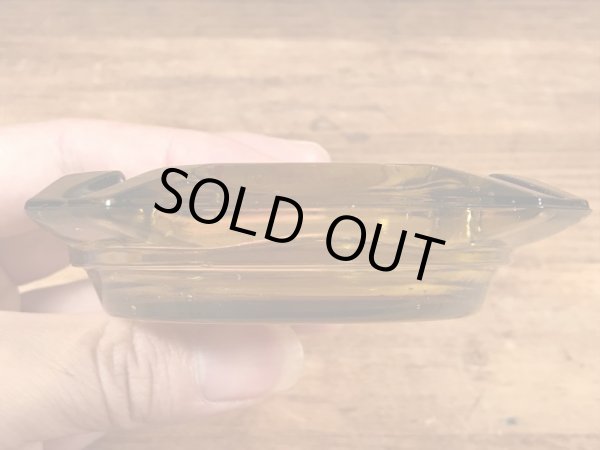 ベストウエスタンモーテルのガラス製の70年代ビンテージ灰皿