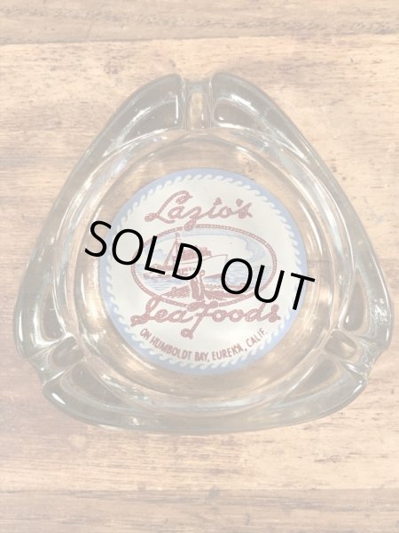 Lazio'sシーフードレストランのガラス製の〜70’sヴィンテージアシュトレイ