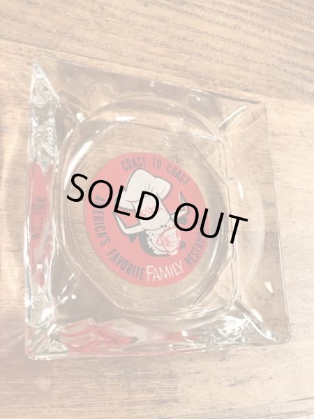 アメリカのステーキレストラン“ミスターステーキ”のガラス製の70年代ビンテージ灰皿