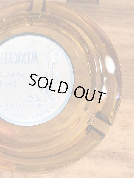 アメリカのレストランのガラス製の70’sヴィンテージアシュトレイ