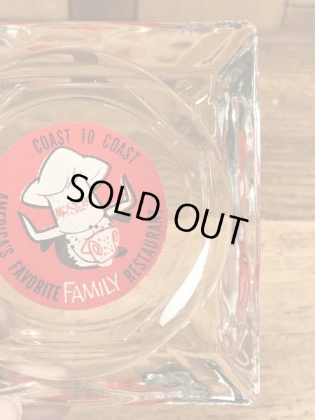 アメリカのステーキレストラン“ミスターステーキ”のガラス製の70年代ビンテージ灰皿